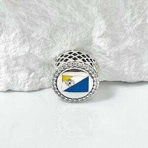 Pandora Bonaire Flag Exclusive Bead Charm S925 Silver Charm